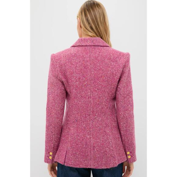 L'agence Pink Multi Herringbone Chamberlain Blazer US 4 - Picture 4 of 10